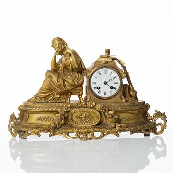 A mantle clock, late 19th century.