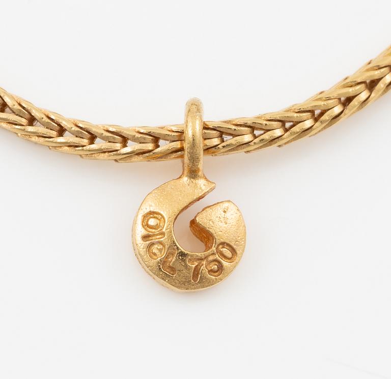 Ole Lynggaard lock 14K gold with a round brilliant-cut diamond.