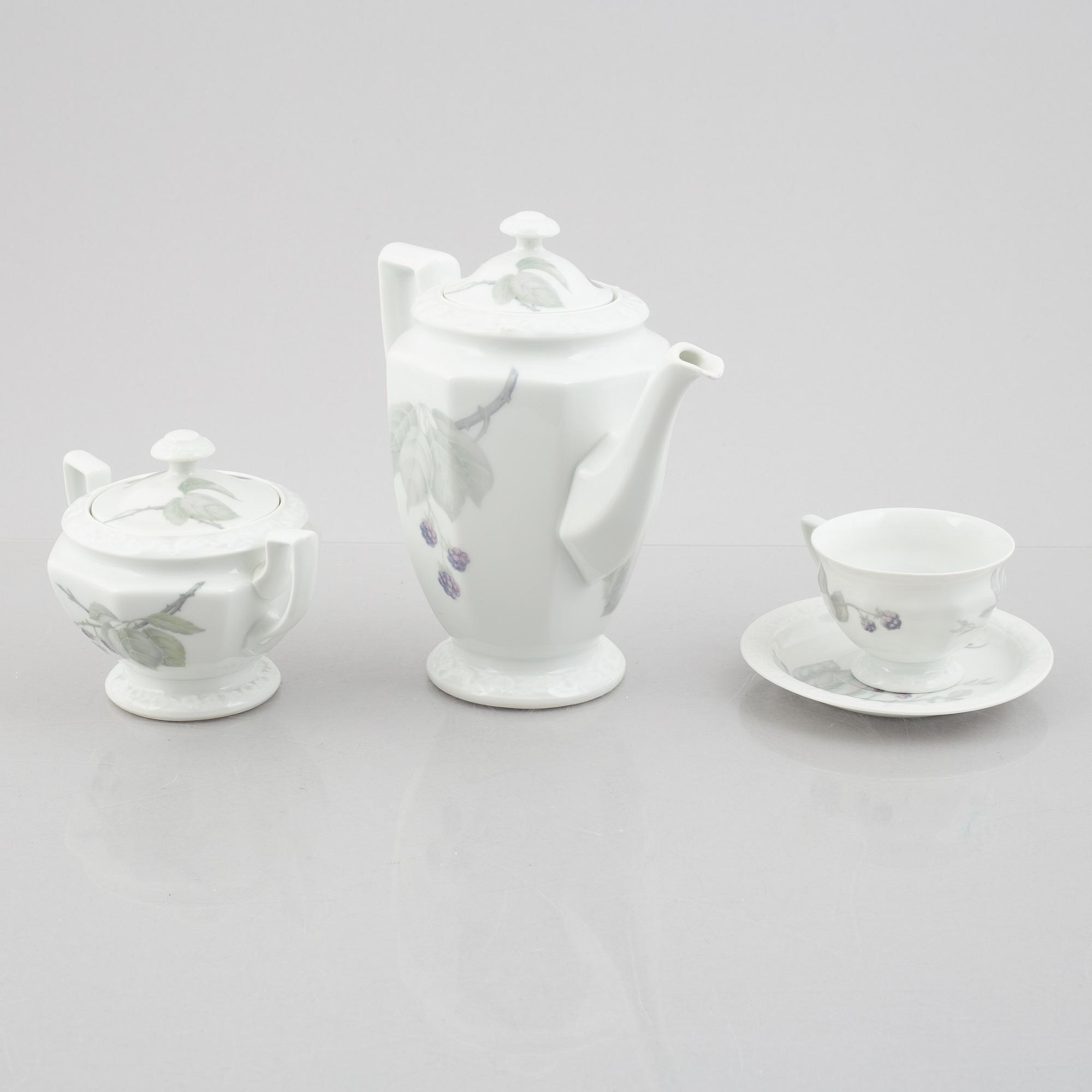 A 77-piece porcelain "Maria Björnbär" coffee and dinner service, Rosenthal, Germany.