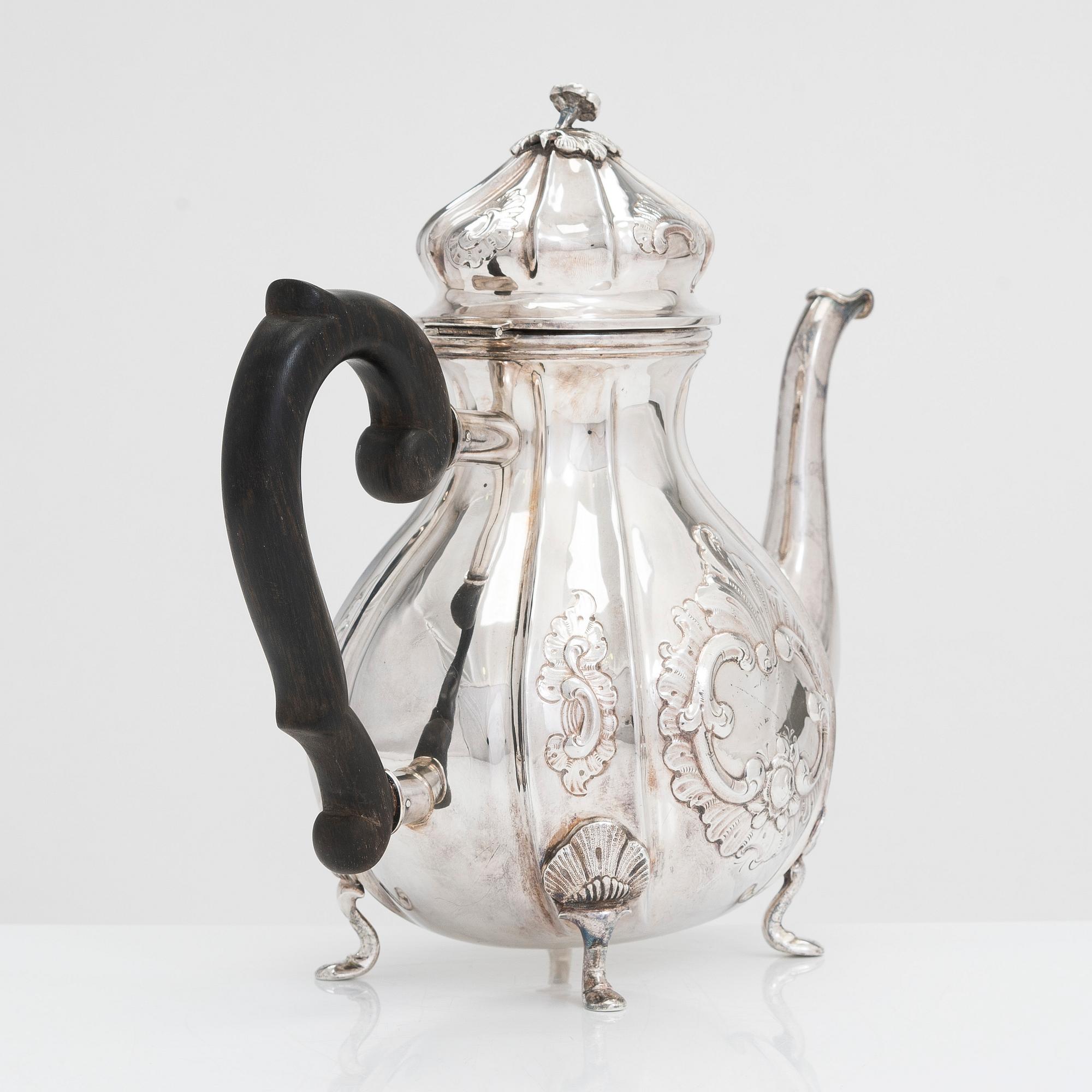 Axel Salomonsen, kaffekanna, sterlingsilver, Köpenhamn, Danmark  (1933-1977).
