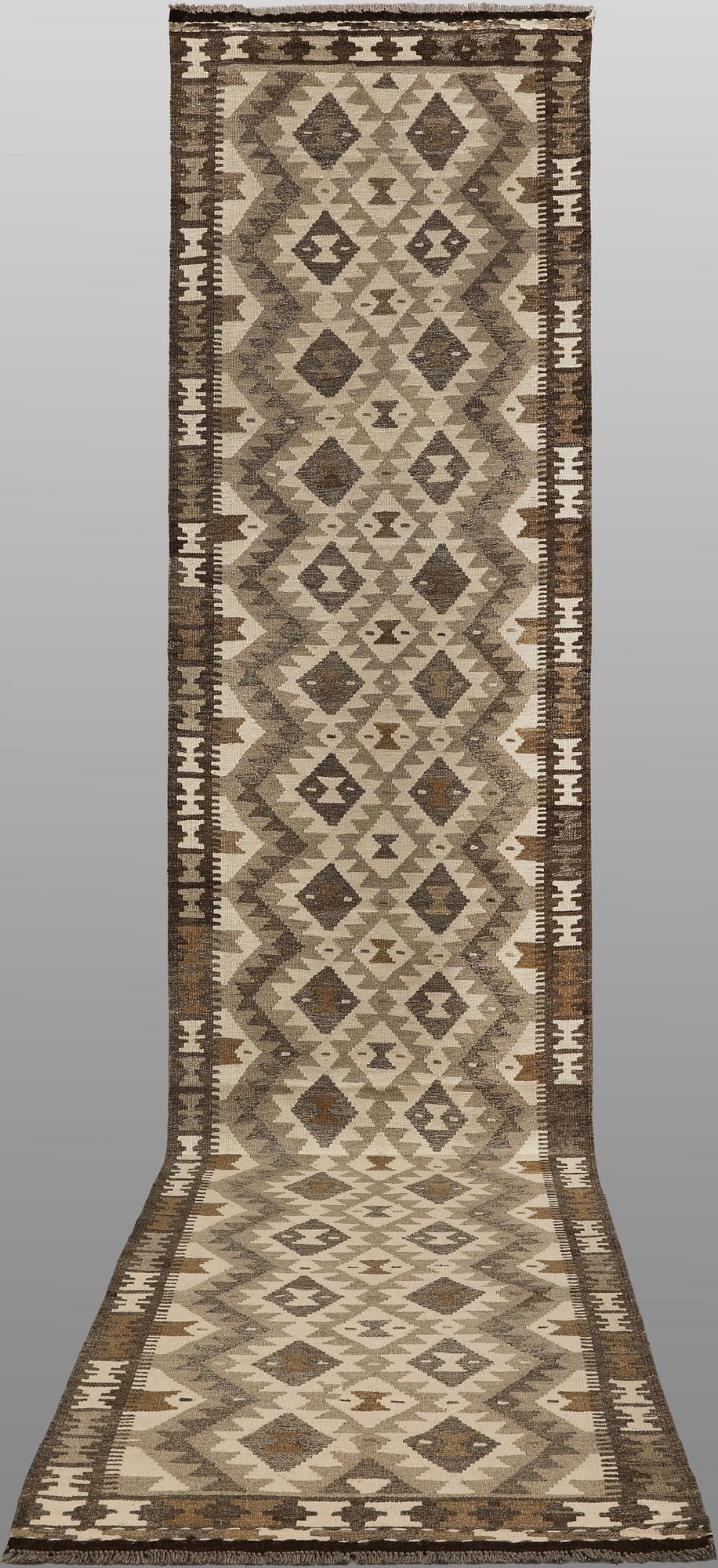 Gallerimatta, Kelim, ca 394 x 87 cm.