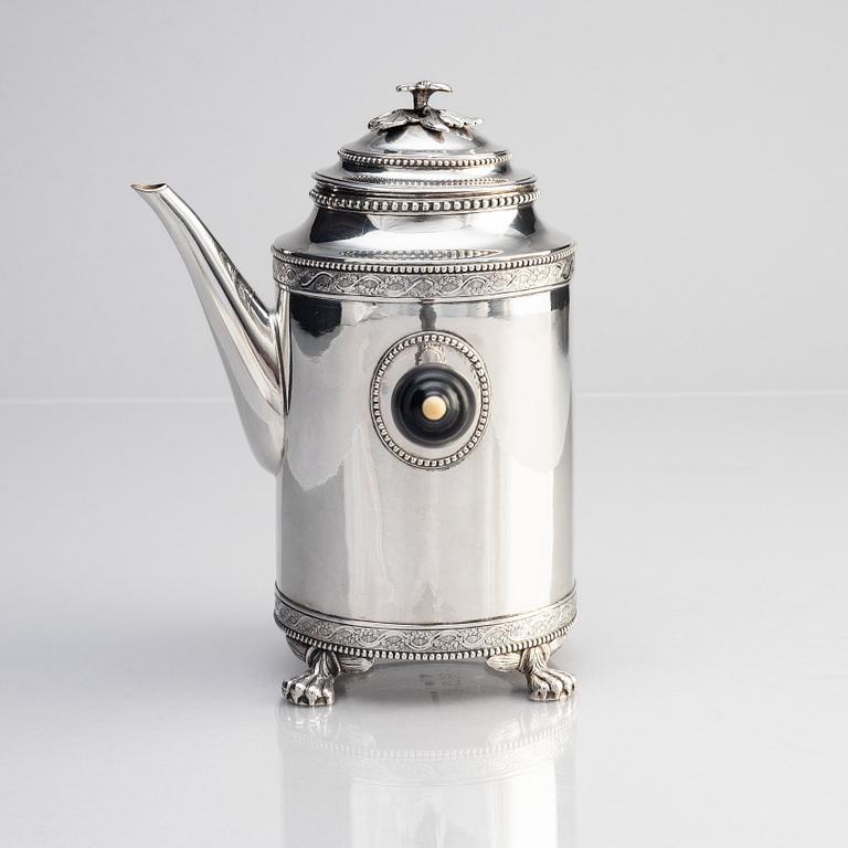 A Swedish 18th century silver coffee-pot, mark of Nils Tornberg, Linköping 1792.