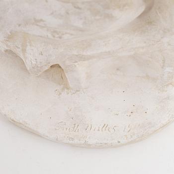 Ruth Milles, sculpture, plaster. Signed. Dated 1911.