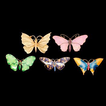 BROSCHER, 5 st, 1900-talets andra hälft.