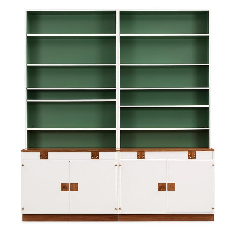 Josef Frank, two sections of bookshelves, Svenskt Tenn, model 2255, post 1985.