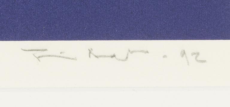 Timo Aalto, serigrafi, signerad och daterad -92, numrerad 36/40.