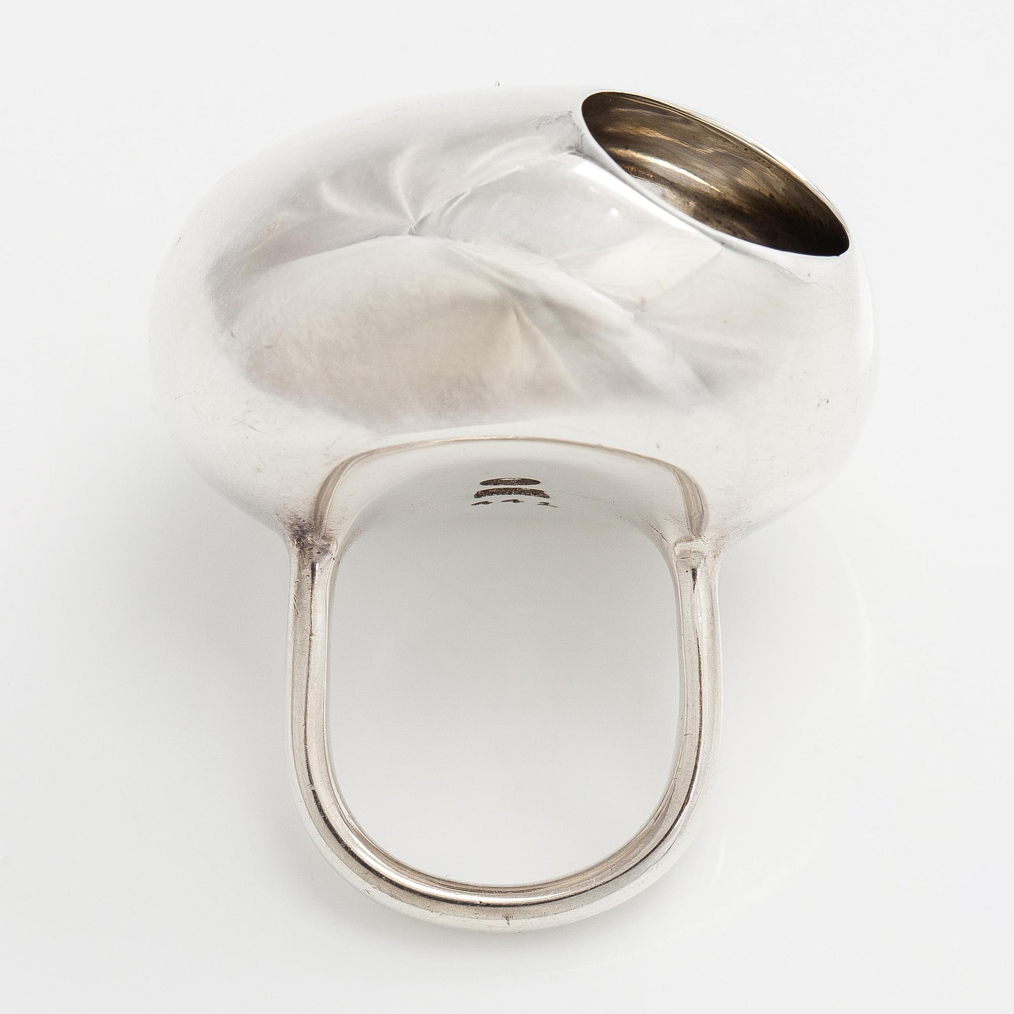 Georg Jensen, ring, "Cave", silver, designed by Jacqueline Rabun, circa 2000.