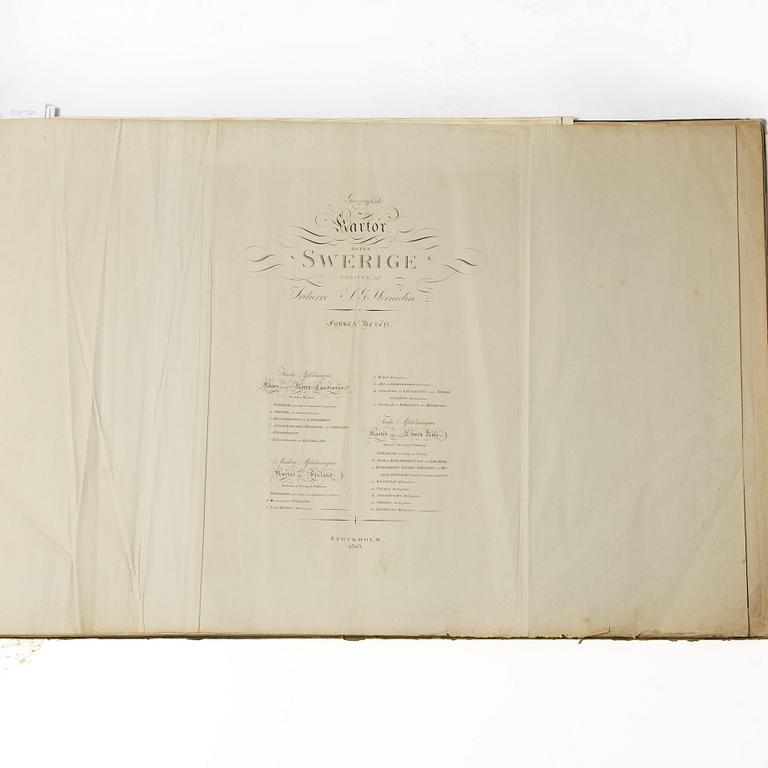 Med 28 graverade kartor över Sverige och Finland.