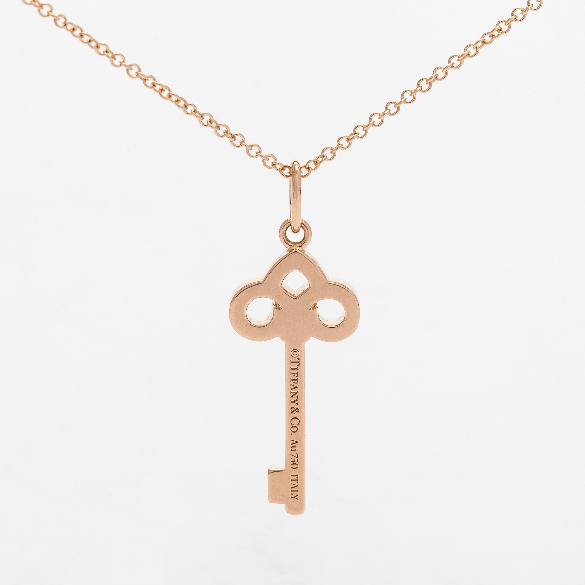 Tiffany & Co, kaulakoru, "Tiffany Keys" 18K ruusukultaa ja briljanttihiottuja timantteja.