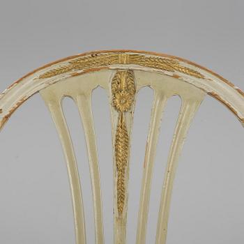 STOLAR, 4 st snarlika, Gustavianska, bl.a Johan Hammarström (mästare i Stockholm 1794-1812).