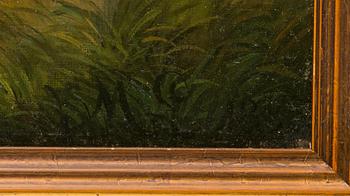 Unknown artist, oil on canvas, signed ML and dated 1885.