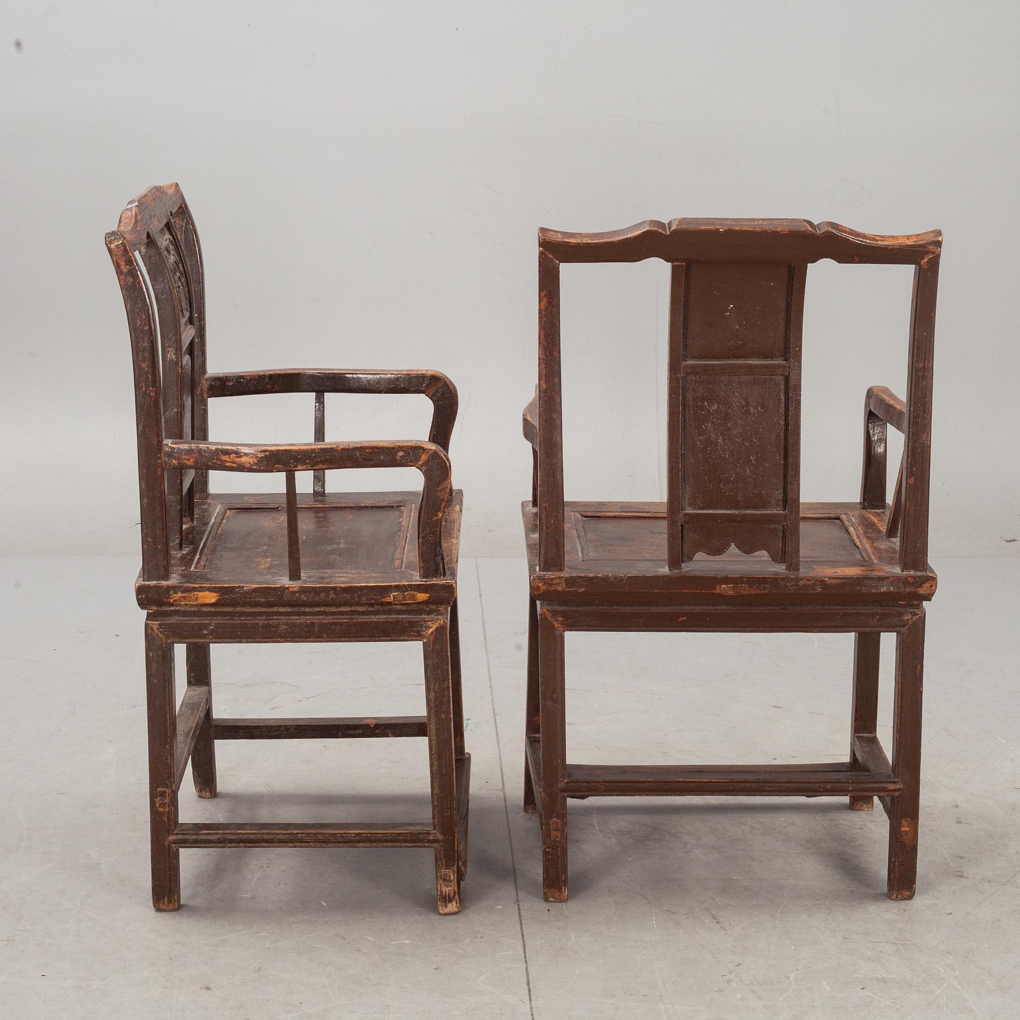 KARMSTOLAR, ett par, Kina, 1800/1900-tal.