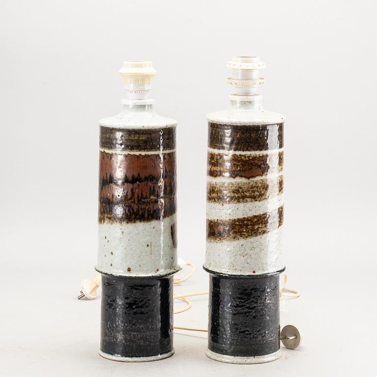 Inger Persson, a pair of stoneware table lamps Rörstrand.