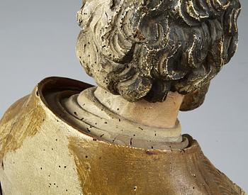 FIGUR, trä, "Petrus", 1800/1900-tal.