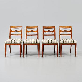 KARMSTOLAR, ett par samt STOLAR, 4 st, Karl Johan-stil, 1920/1930-tal.