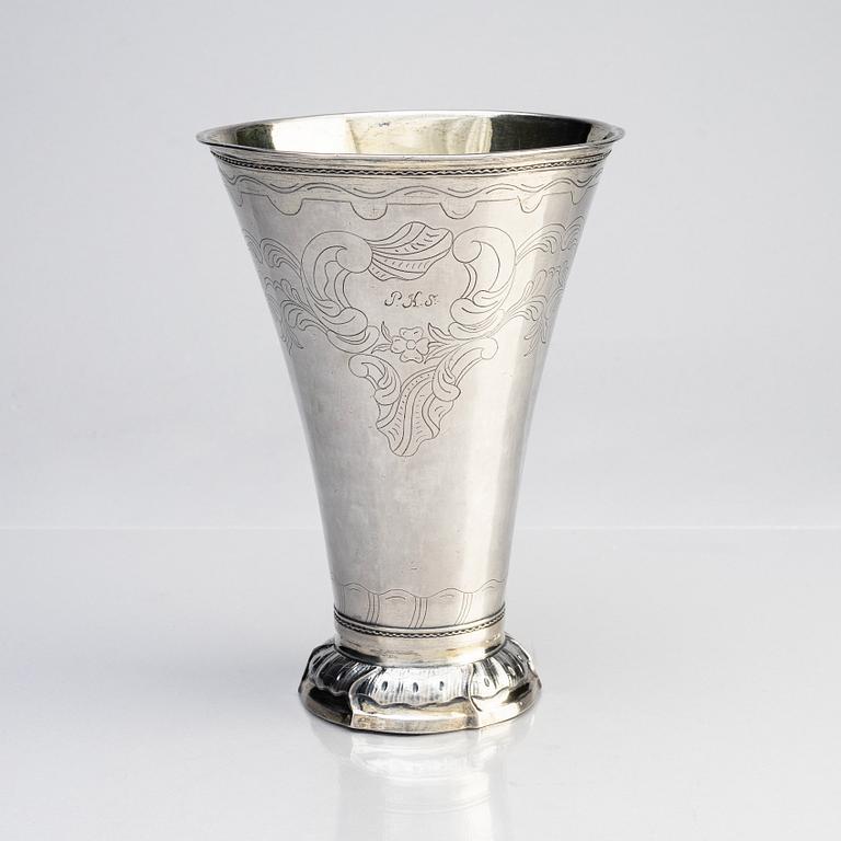 A Swedish parcel-gilt silver beaker, mark of Mathias Forswall, Uppsala 1777.