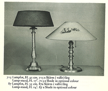 Estrid Ericson, a rare pewter table lamp model "A 87", Firma Svenskt Tenn, Stockholm, 1927.