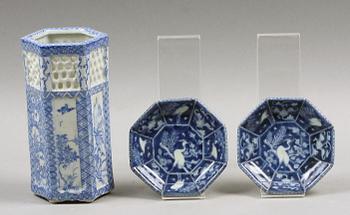 PARTI PORSLIN, 3 delar, 1900-talets början, Kina.