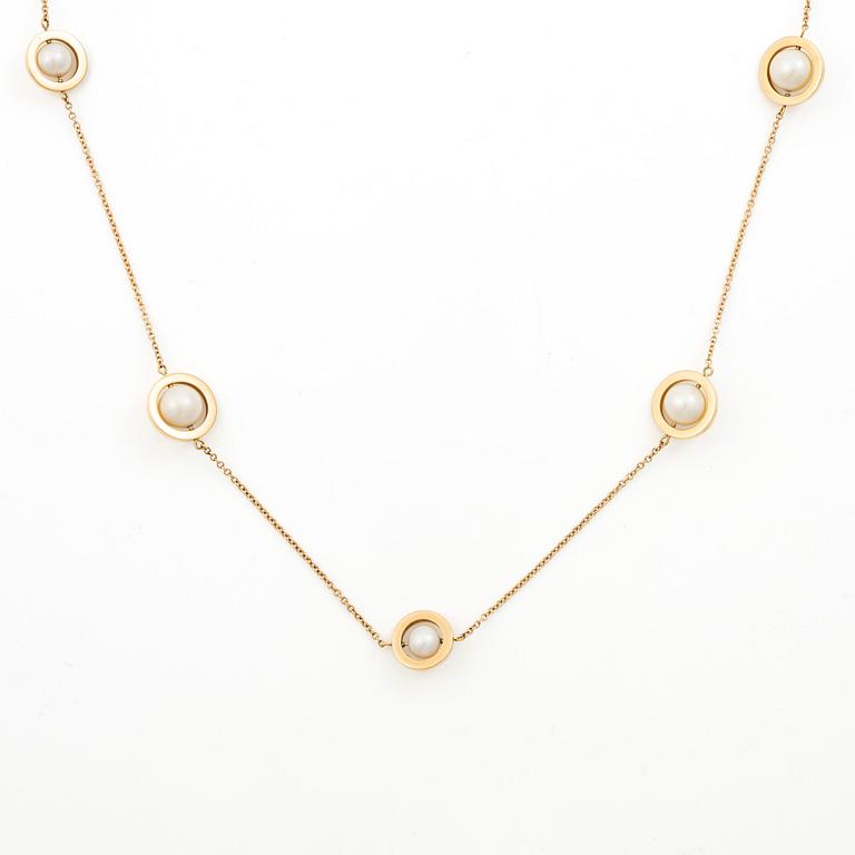 Efva Attling collier 18K guld med odlade pärlor.