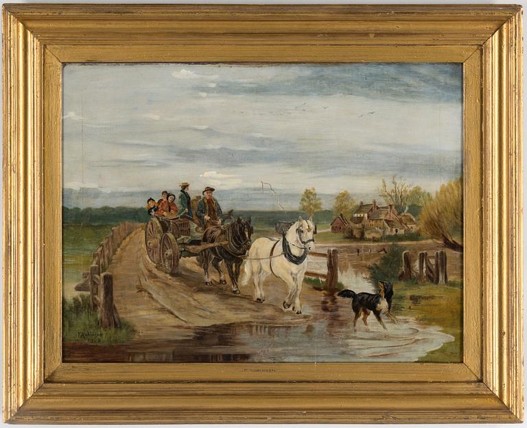 UNKNOWN ARTIST, 19/20th Century, oil on canvas, signed F Robinson and dated 1908.