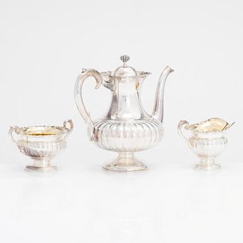 A 3-piece silver coffee set, Kultakeskus, Hämeenlinna 1984.
