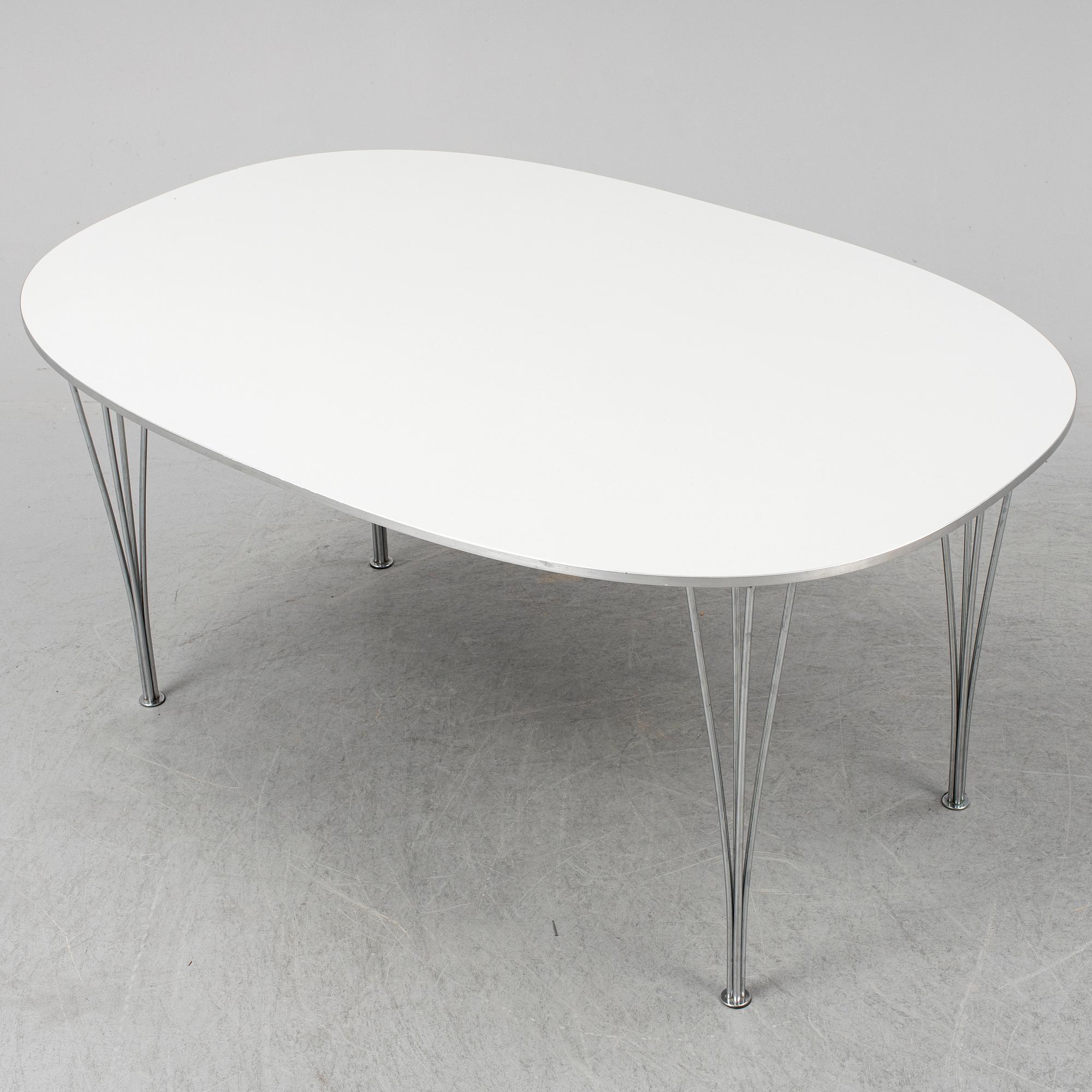 BRUNO MATHSSON & PIET HEIN, matbord "Superellips", Fritz Hansen, Danmark, 1989.