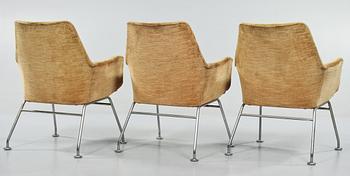 KARMFÅTÖLJER, 3 st, Bruno Mathsson, Dux, 1900-talets andra hälft.