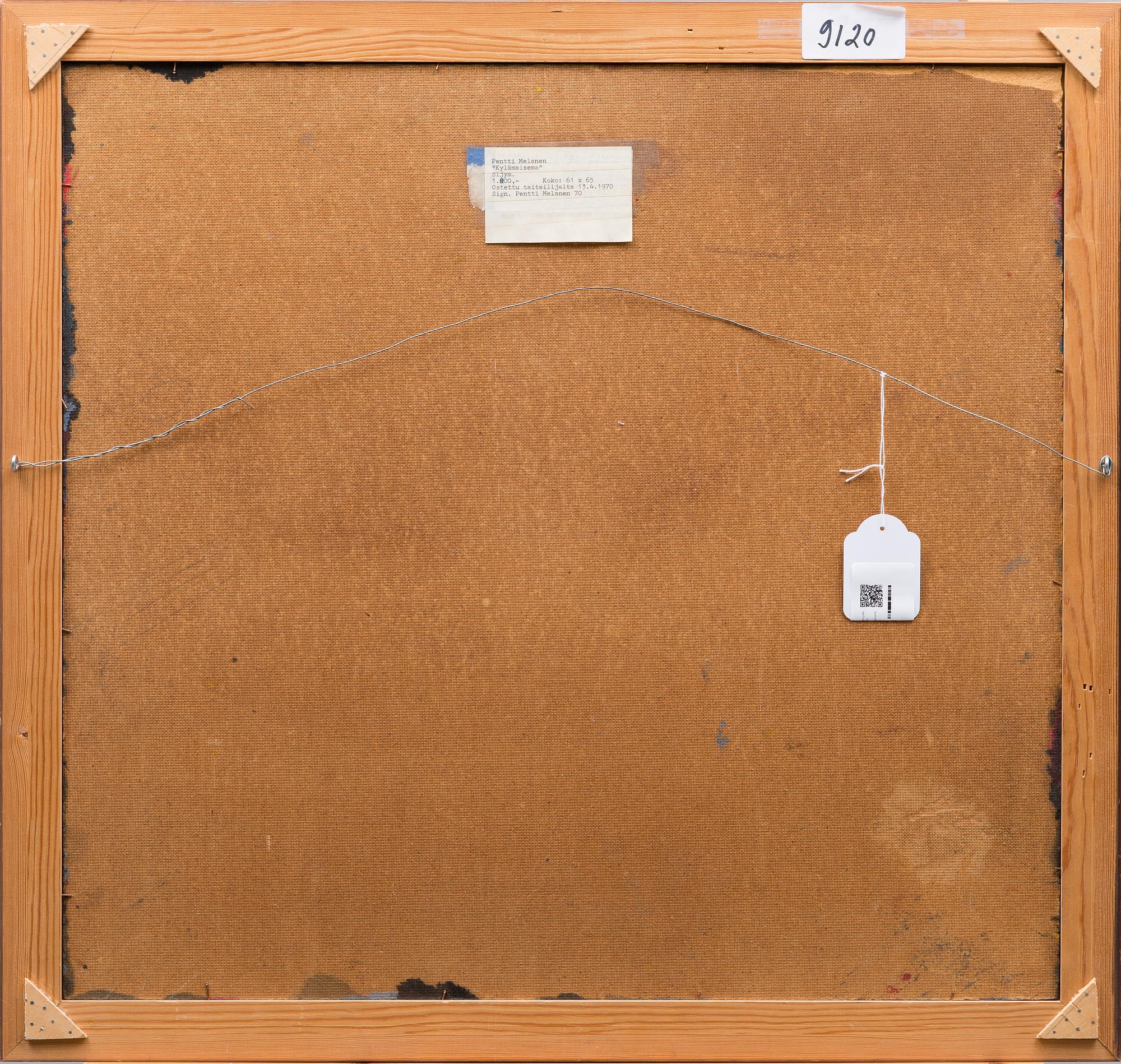 PENTTI MELANEN, öljy kovalevylle, signeerattu ja päivätty -70.