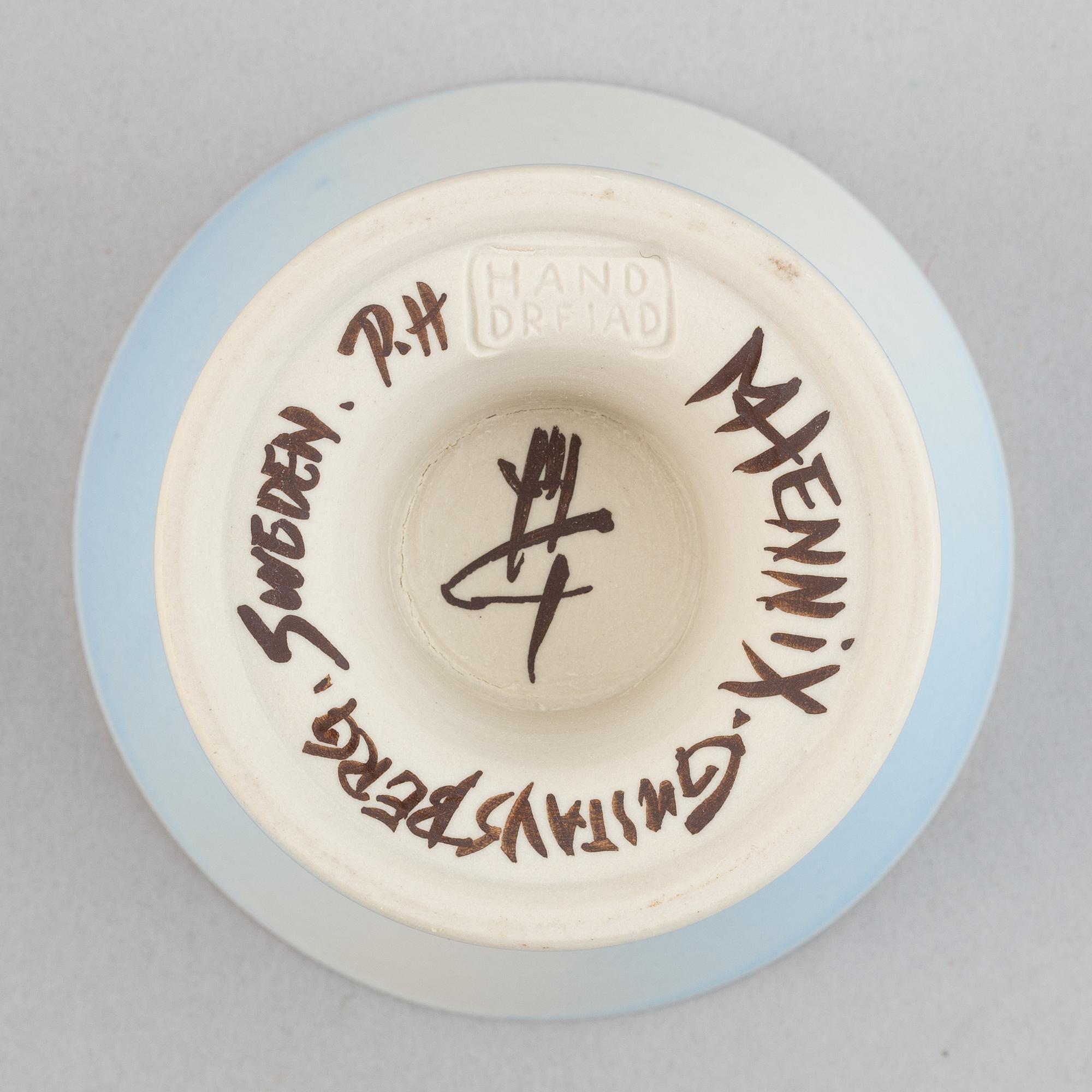 Margareta Hennix, a stoneware cup, Gustavsberg studio, Sweden probably 1980s.