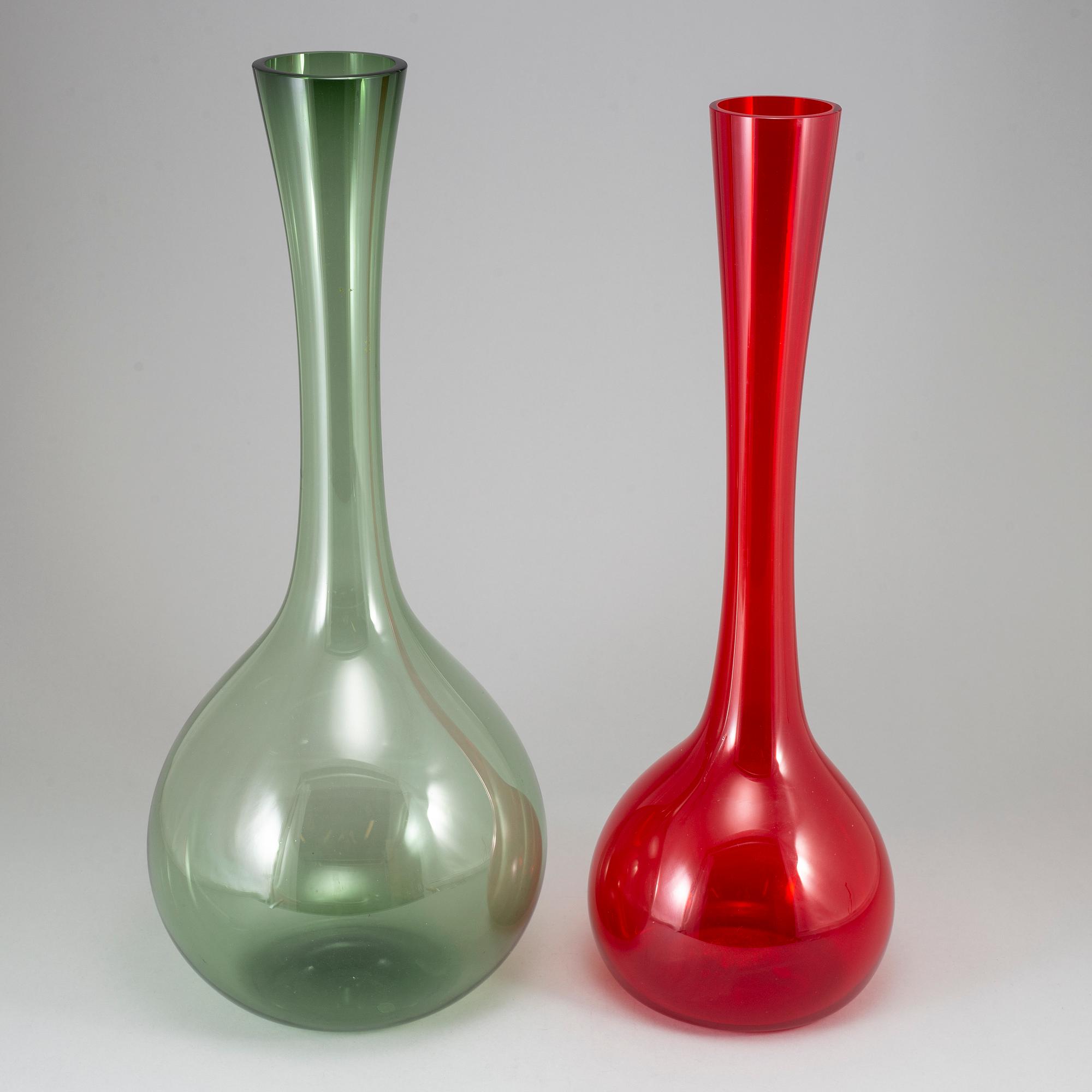 ARTHUR PERCY, two glass vases.