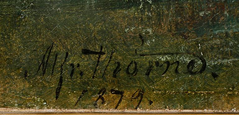 ALFRED THÖRNE, olja på duk, dubblerad, signerad och daterad 1879.