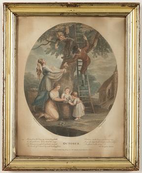 GRAVYRER. 12 st, England 1800-tal.