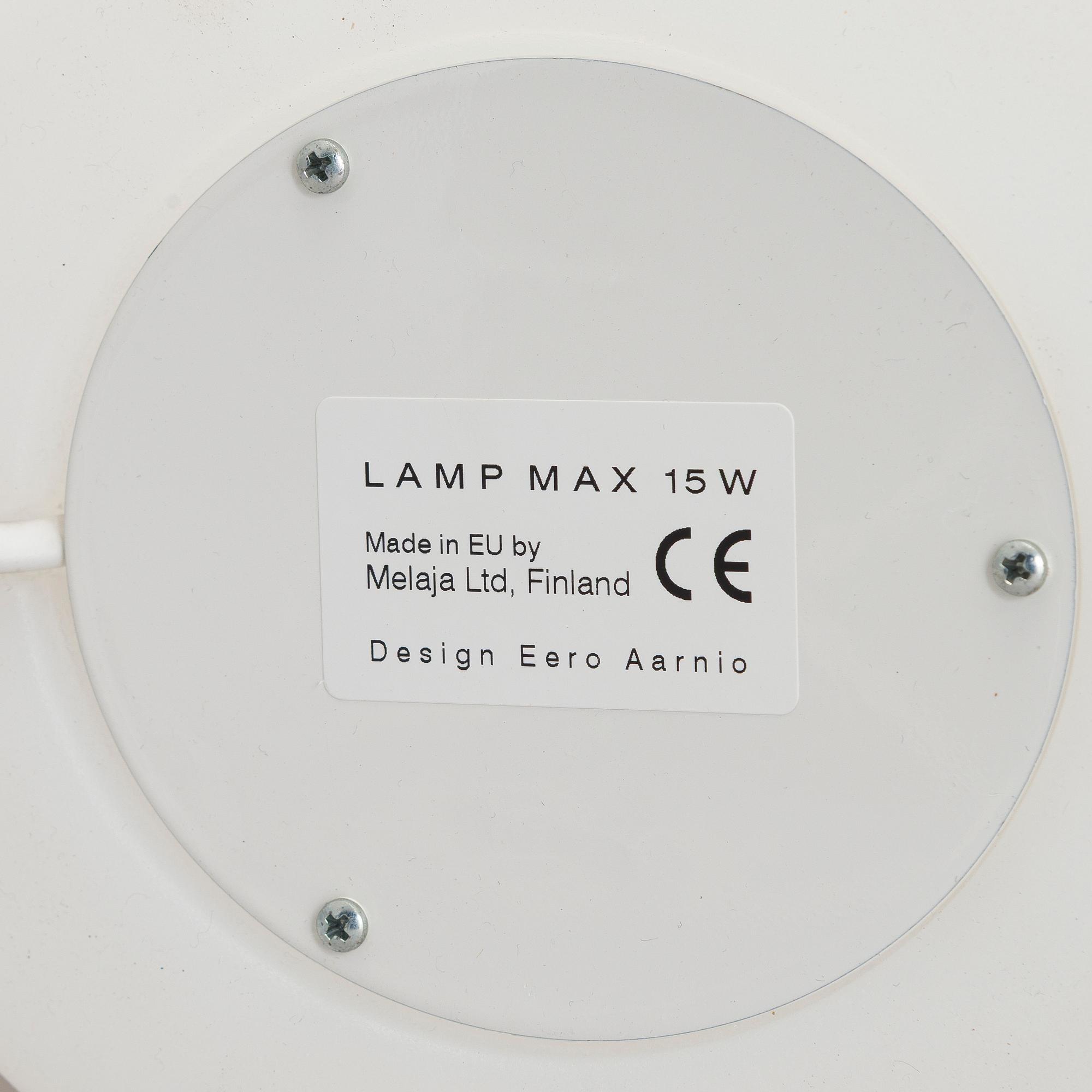 Eero Aarnio, pöytävalaisin "Swan" Melaja Oy, 2007.