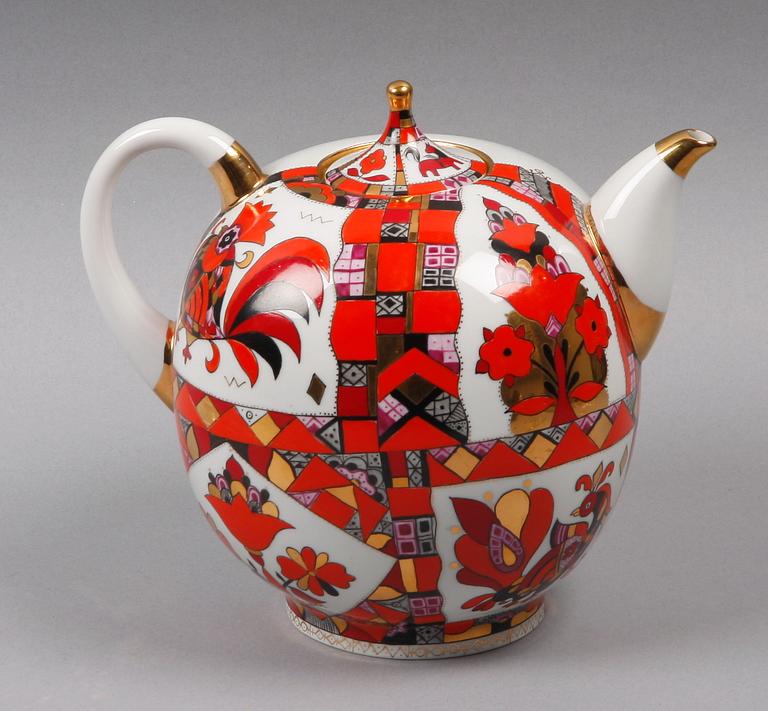 TEKANNA, porslin, Ryssland, 1900-talets mitt.