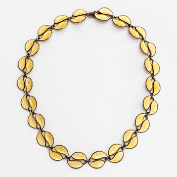 David Andersen, a gilded sterling silver and enamel necklace, Norway.