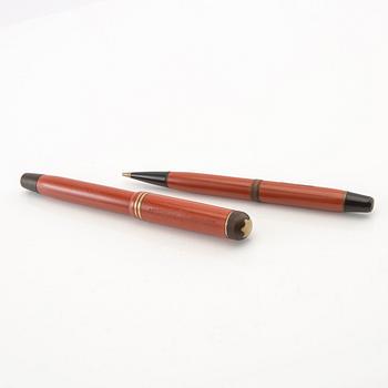 Montblanc fountain pen Masterpiece Coral Red "Simplo" no. 25 and mechanical pencil no. 33.