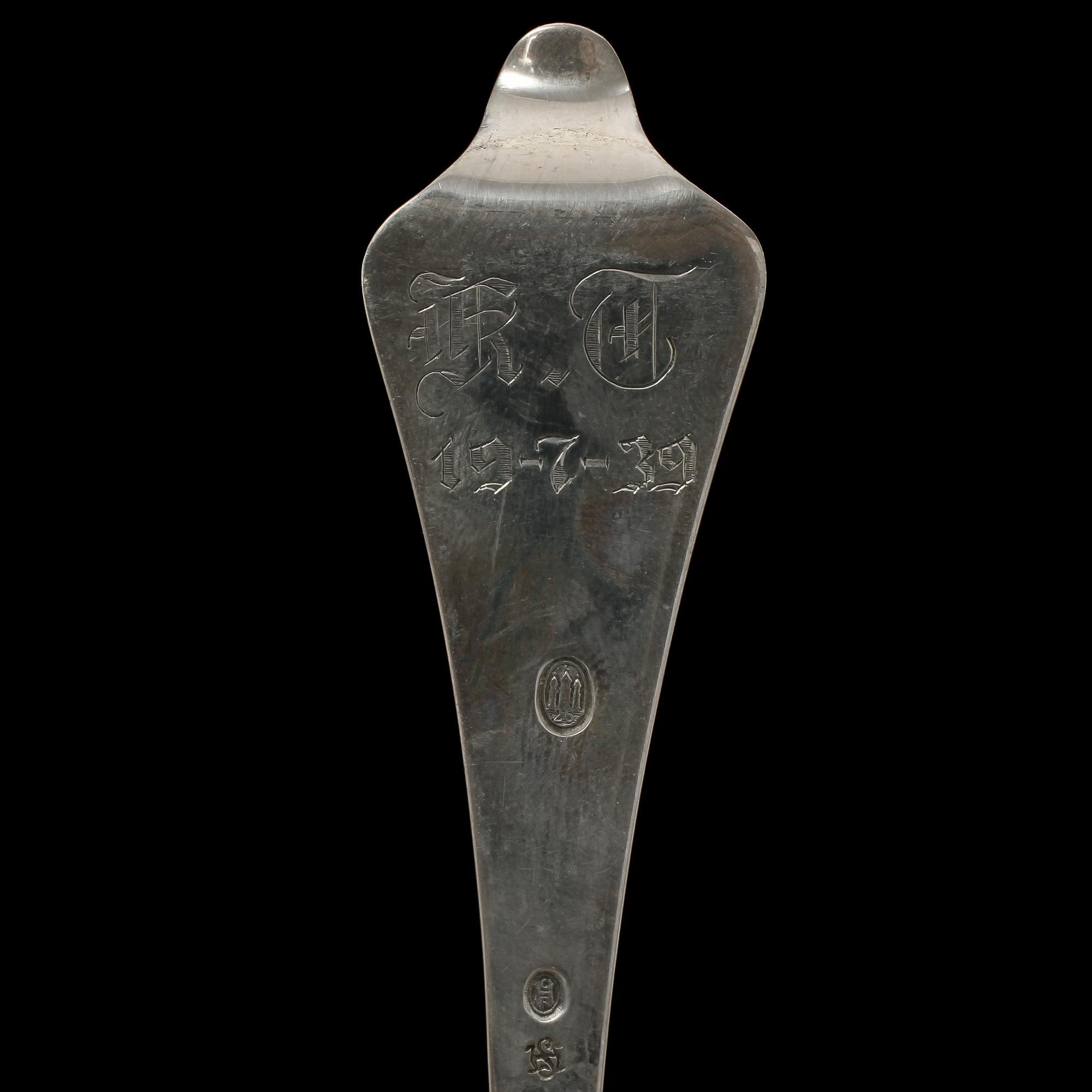 BESTICKDELAR 19 st, silver, Christian F. Heise, Jens Sigsgaard samt W&SS, Danmark, 1900-tal. Vikt 818 g.