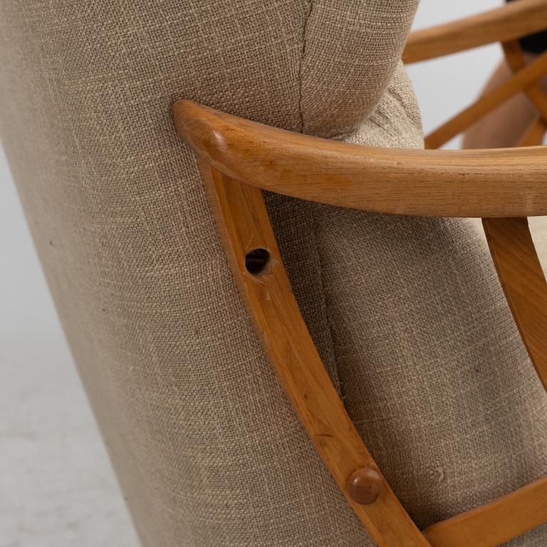 A pair of Swedish Modern armchairs, 1940's.