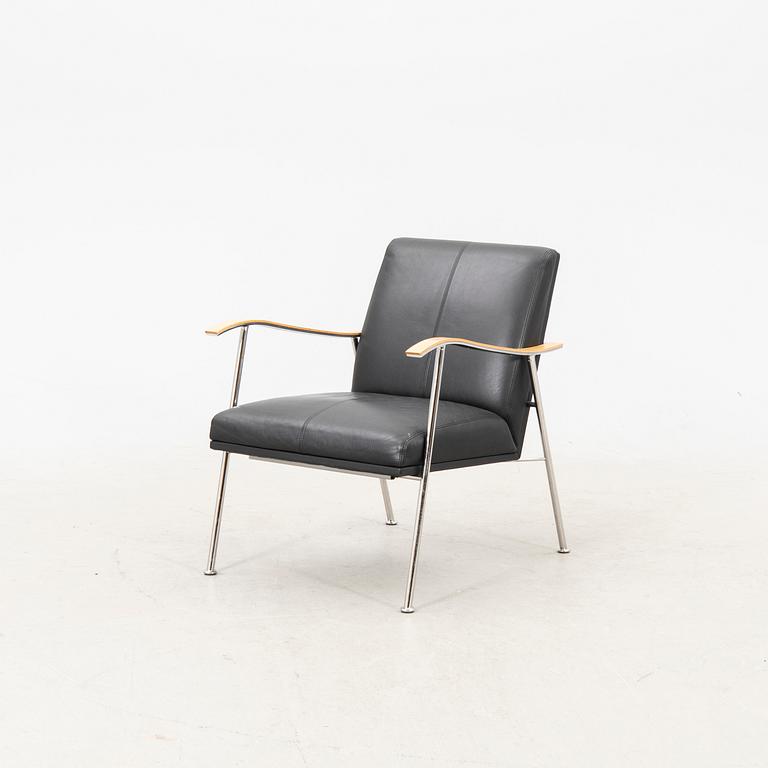 A 'Sahara' leather upholstered easy chair by Gunilla Allard for Lammhults.
