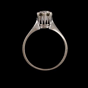 RING, 18k vitguld med briljantslipad diamant, ca 0.63 ct, Alton, Falköping. Vikt 3 g.