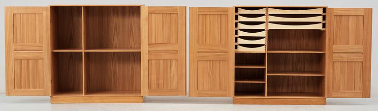 Two Mogens Koch birch cabinets, Rud Rasmussen, Denmark.