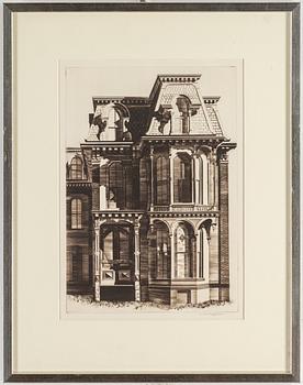 Lawrence Edward Kupferman, etching and drypoint, signed.