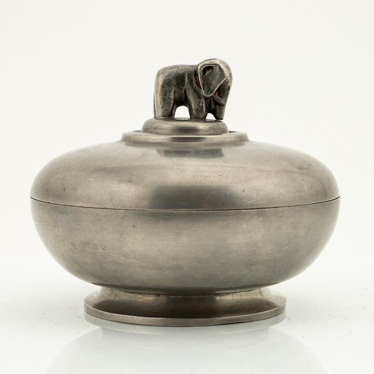 Sylvia Stave, a pewter lidded bowl, probably CG Hallberg, Stockholm mid 20th century.