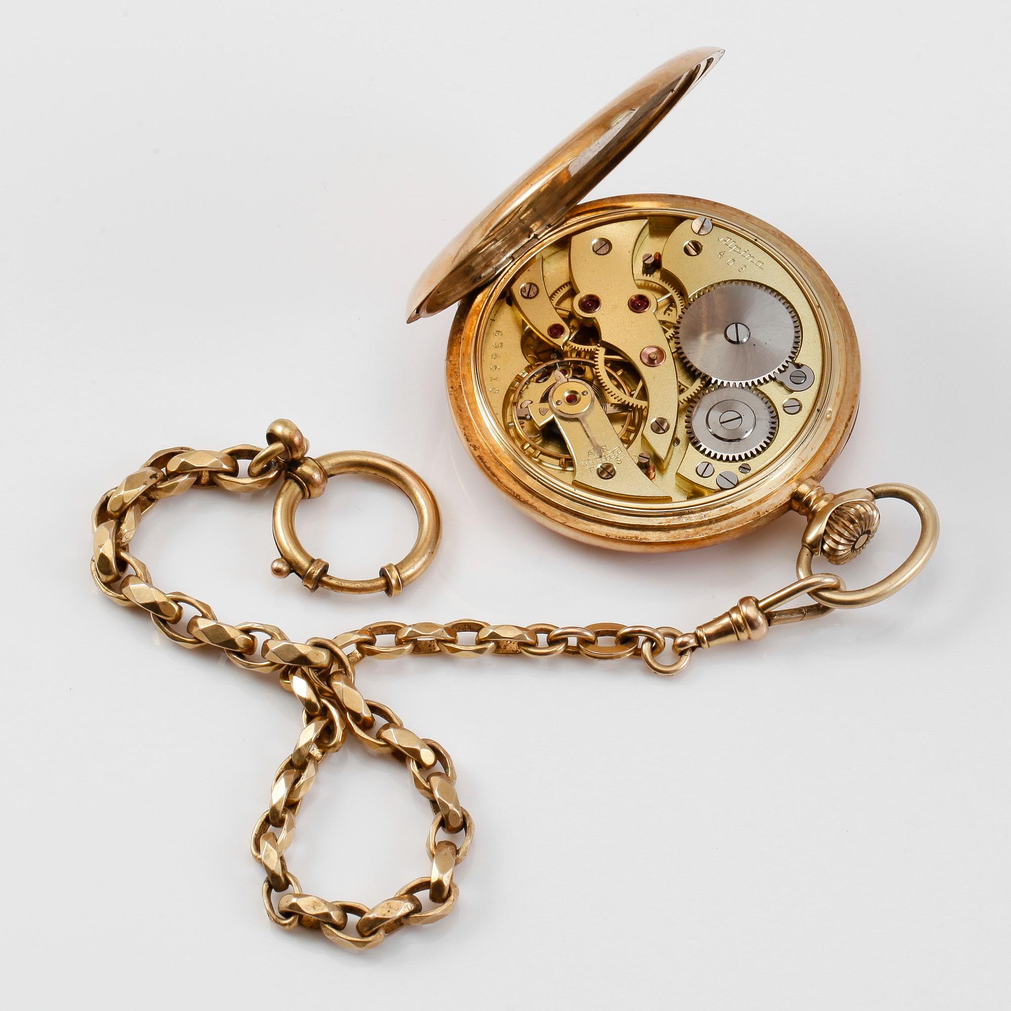 FICKUR, 14K guld, Alpina, 1900-talets första hälft.