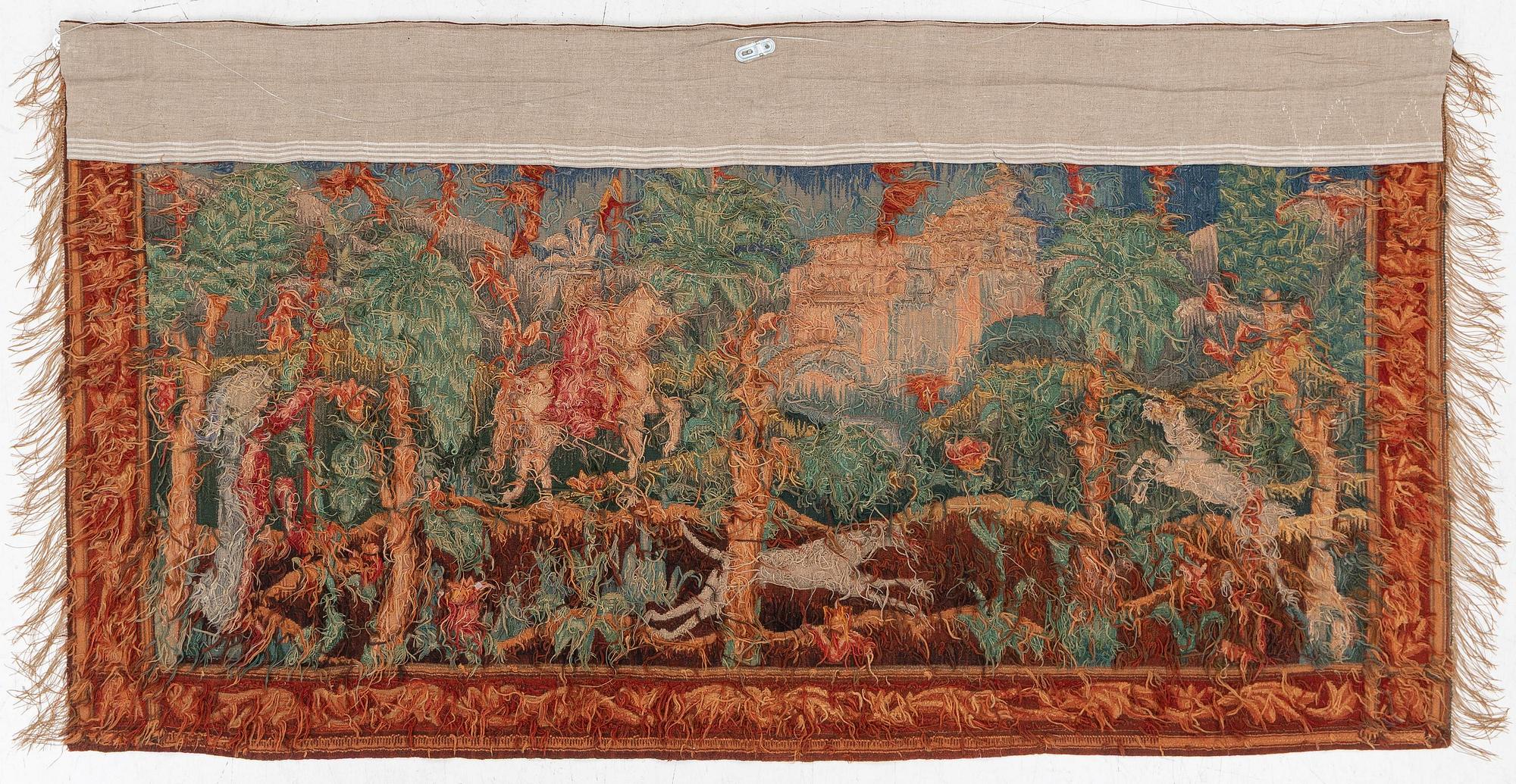 Carl Malmsten, a tapestry,  c. 213 x 113 cm, Handarbetets vänner, signed signed CM (V) dated 1920.