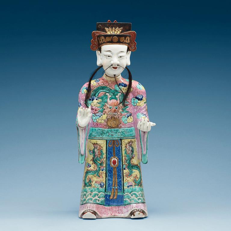 A large famille rose figure, Qing dynasty, 19th Century.