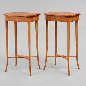 A pair of late Empire 19th century tables.