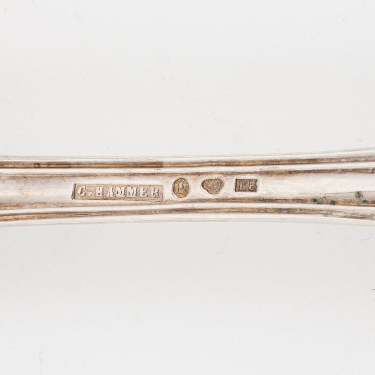 A 36 piece silve cutlery set, 'Olga', including Pehr Fredrik Palmgren, Stockholm, 1862-74.
