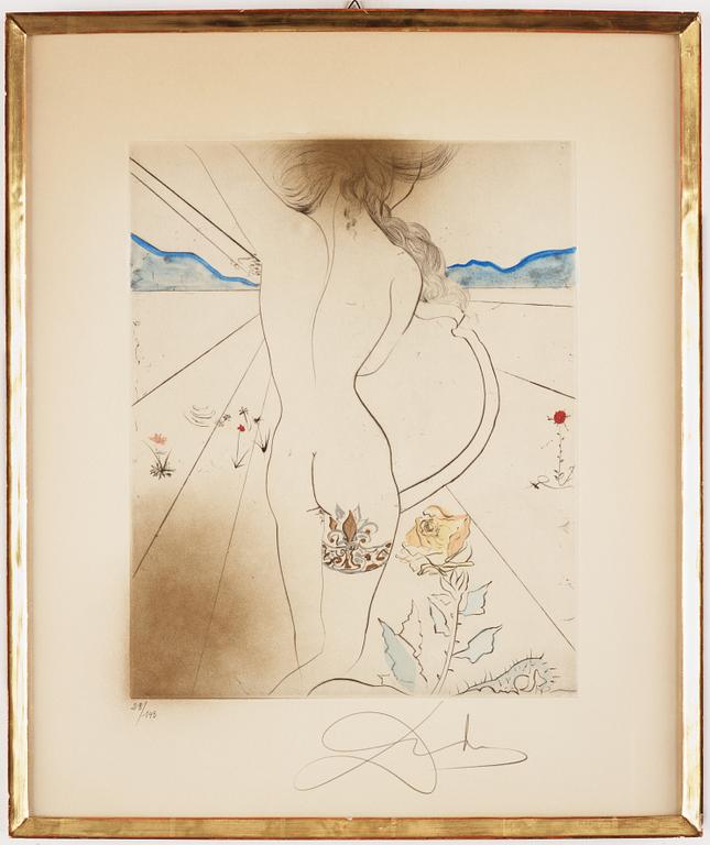 Salvador Dalí, "Nude with Garter" ur "Hippies".