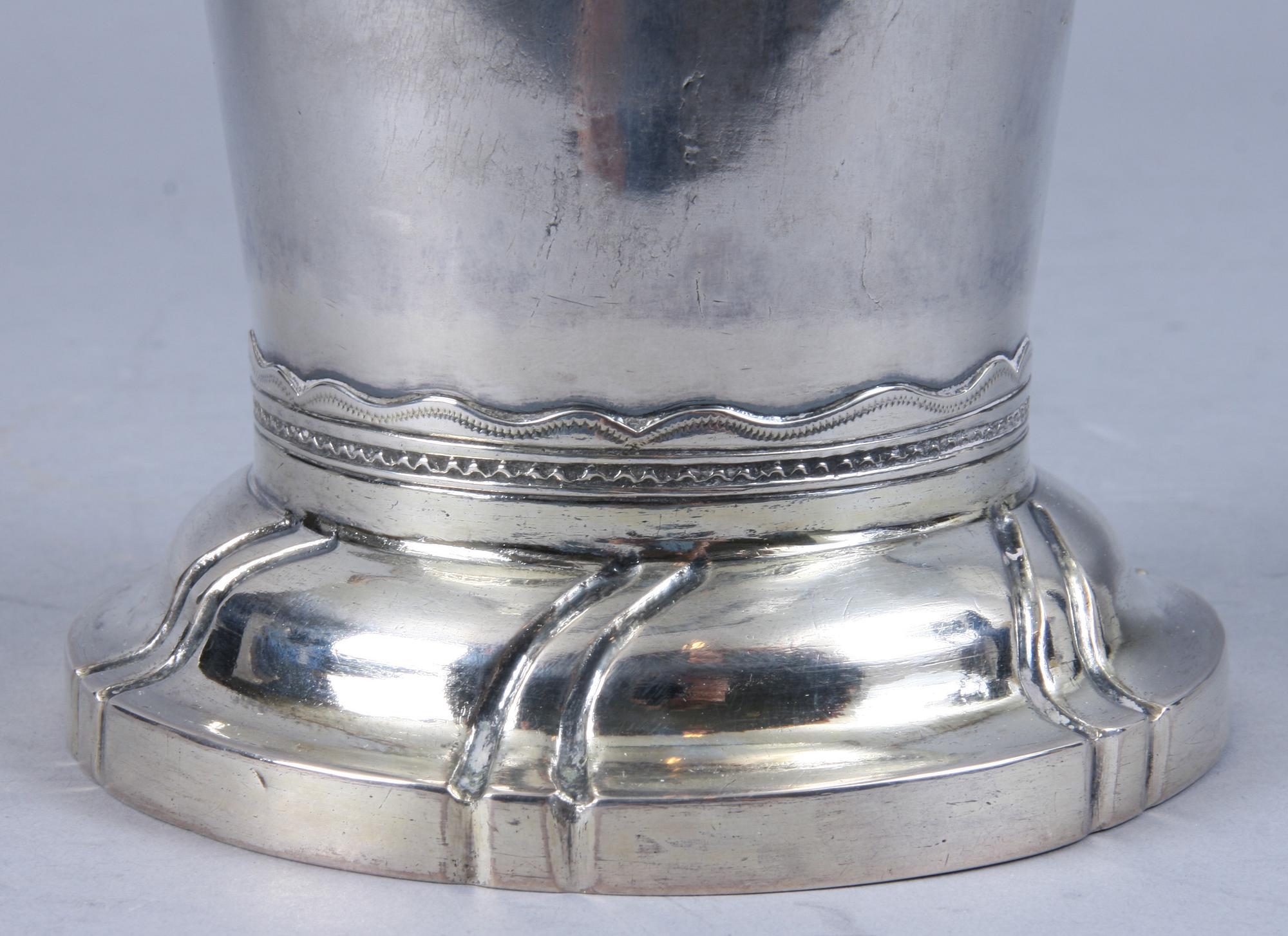 BÄGARE, silver, Stephan Westerstråhle (1789-1813), Stockholm, 1809. Vikt 407 gram.